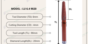 Vacuum brazed tapered stone tool for precise carving and engraving